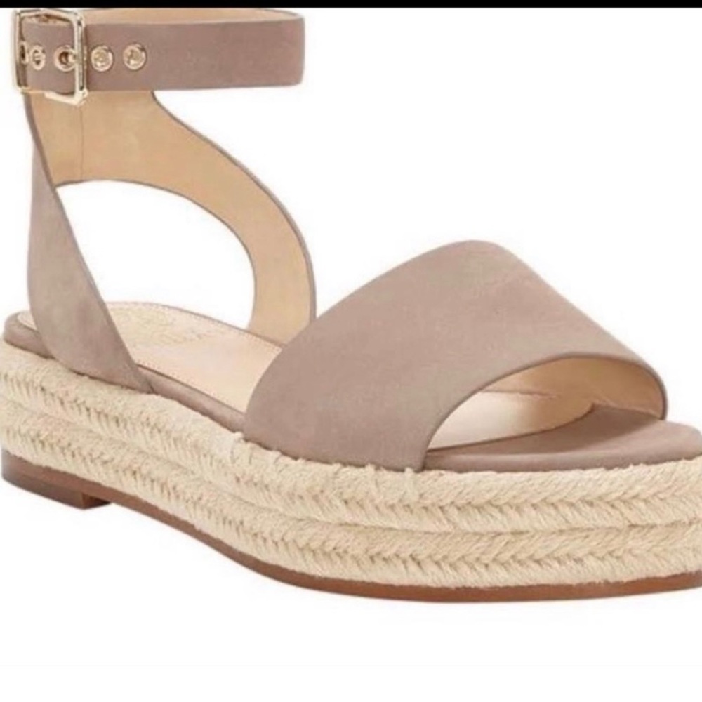 Vince Camuto Taupe Suede Espadrille Platform Sandal Worn once perfect for Spring